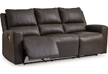 boxmere power leather reclining sofa   