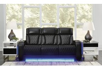 boyington black power leather reclining sofa   