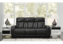 boyington black power leather reclining sofa   