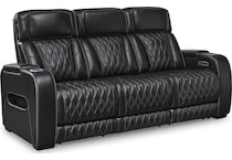 boyington black power leather reclining sofa   