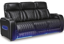 boyington black power leather reclining sofa   