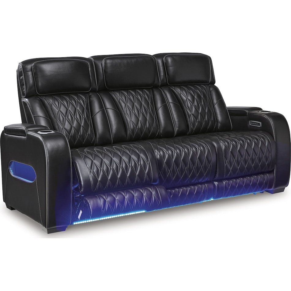 boyington black power leather reclining sofa   
