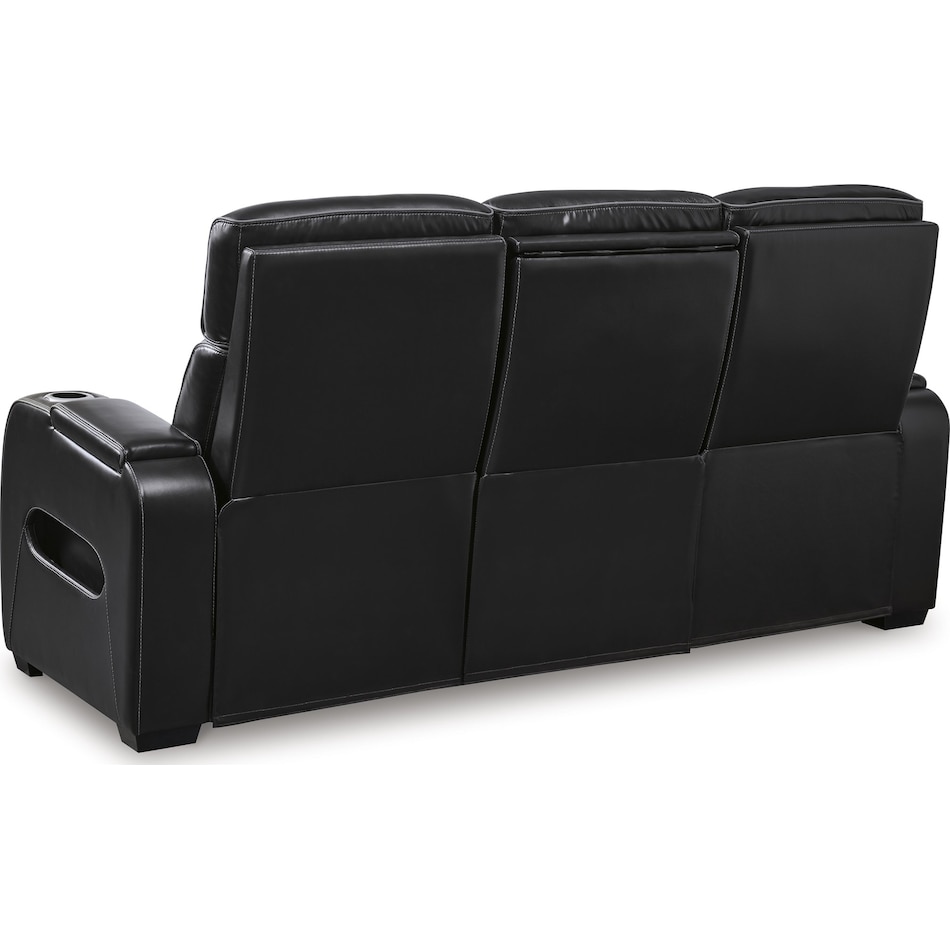 boyington black power leather reclining sofa   
