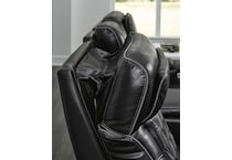 boyington black power leather reclining sofa   