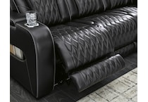 boyington black power leather reclining sofa   