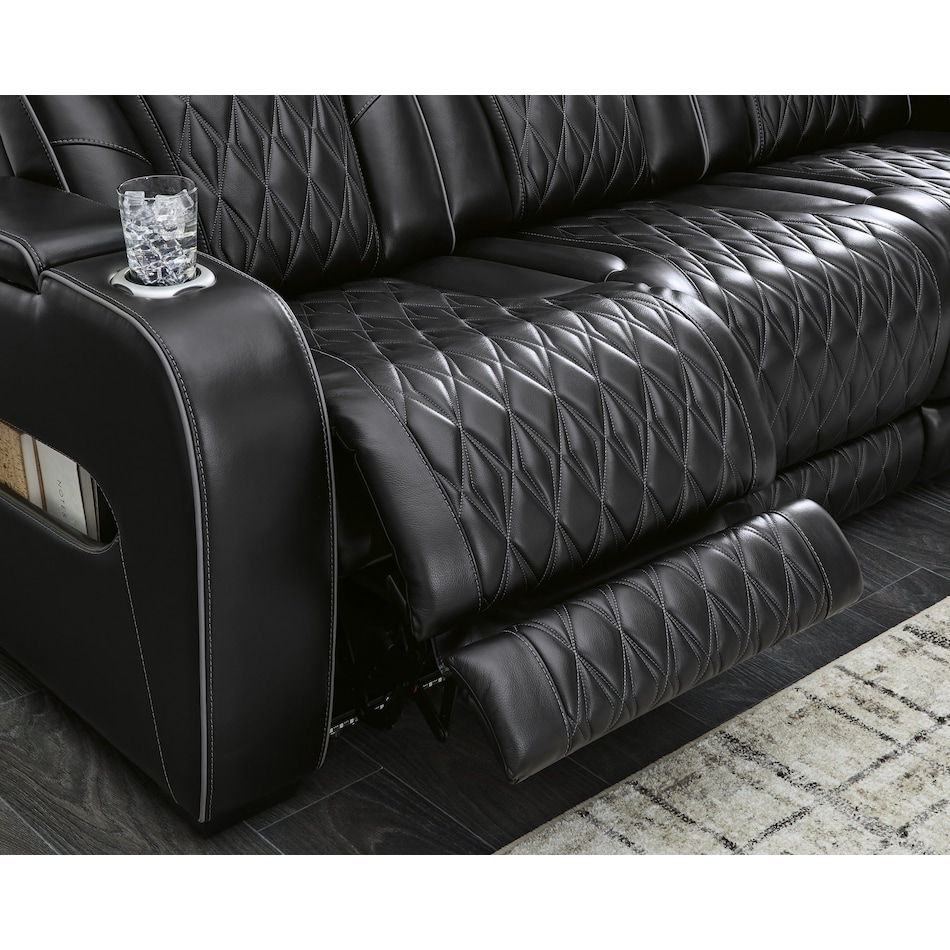 boyington black power leather reclining sofa   