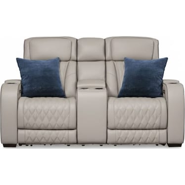 BOYINGTON LEATHER POWER RECLINING LOVESEAT