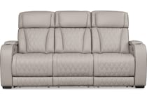 boyington gray power leather reclining sofa   