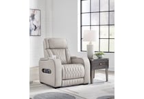 boyington grey power leather recliner   