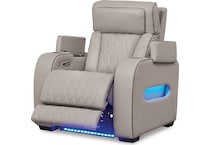 boyington grey power leather recliner   