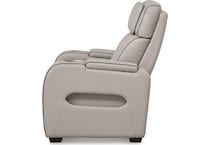 boyington grey power leather recliner   