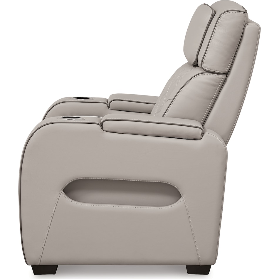 boyington grey power leather recliner   