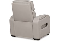 boyington grey power leather recliner   