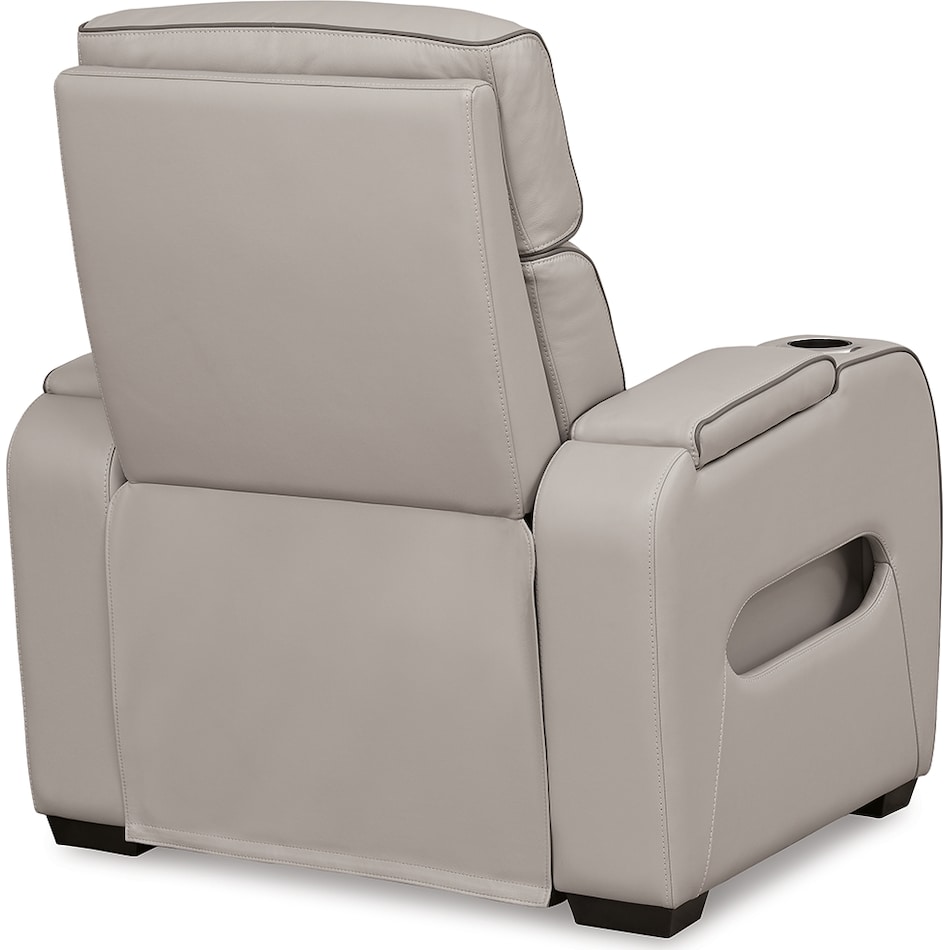 boyington grey power leather recliner   