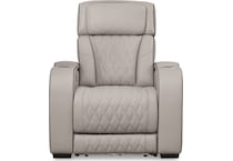 boyington grey power leather recliner   