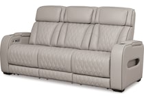 boyington grey power leather reclining sofa   
