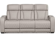 boyington grey power leather reclining sofa   