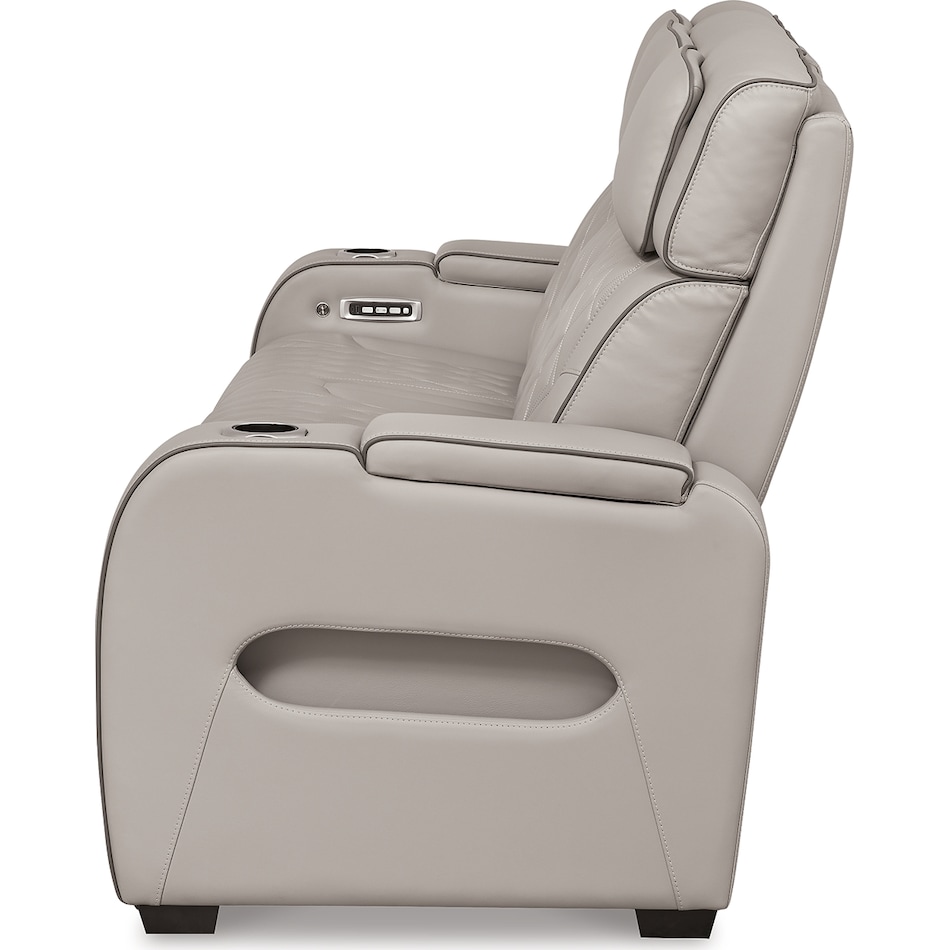 boyington grey power leather reclining sofa   