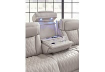 boyington grey power leather reclining sofa   