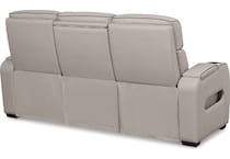boyington grey power leather reclining sofa   