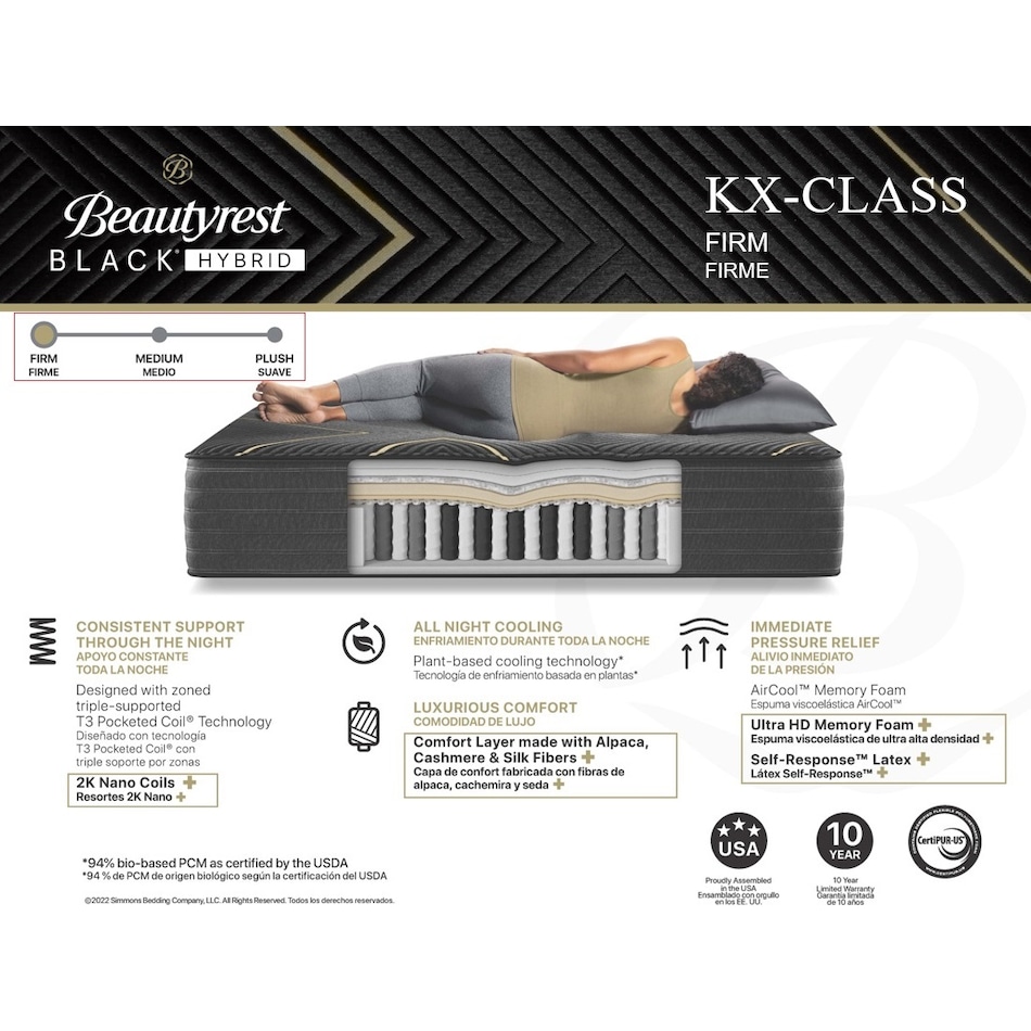 br black kx plush hybrid mattress king   