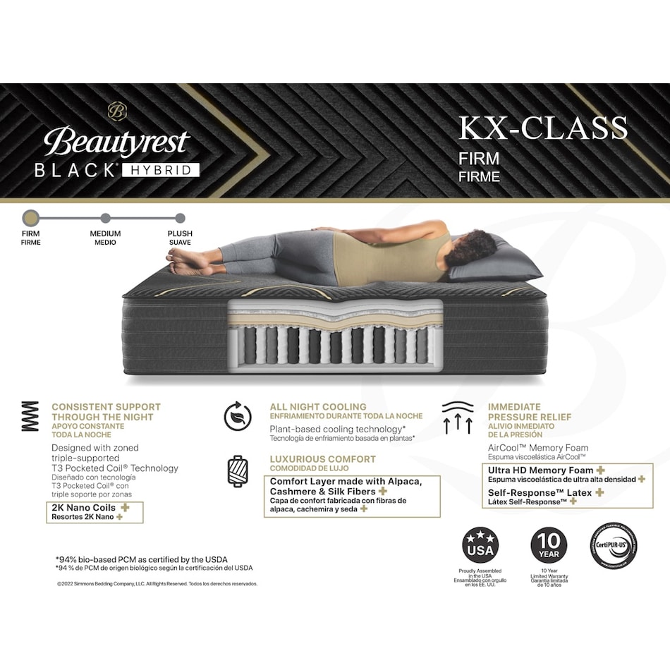 br black kx plush hybrid mattress king   