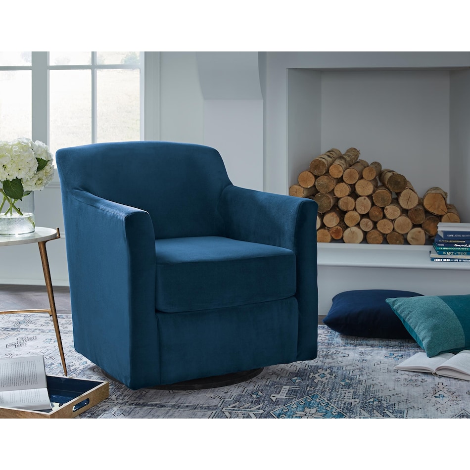 bradney blue accent chair   