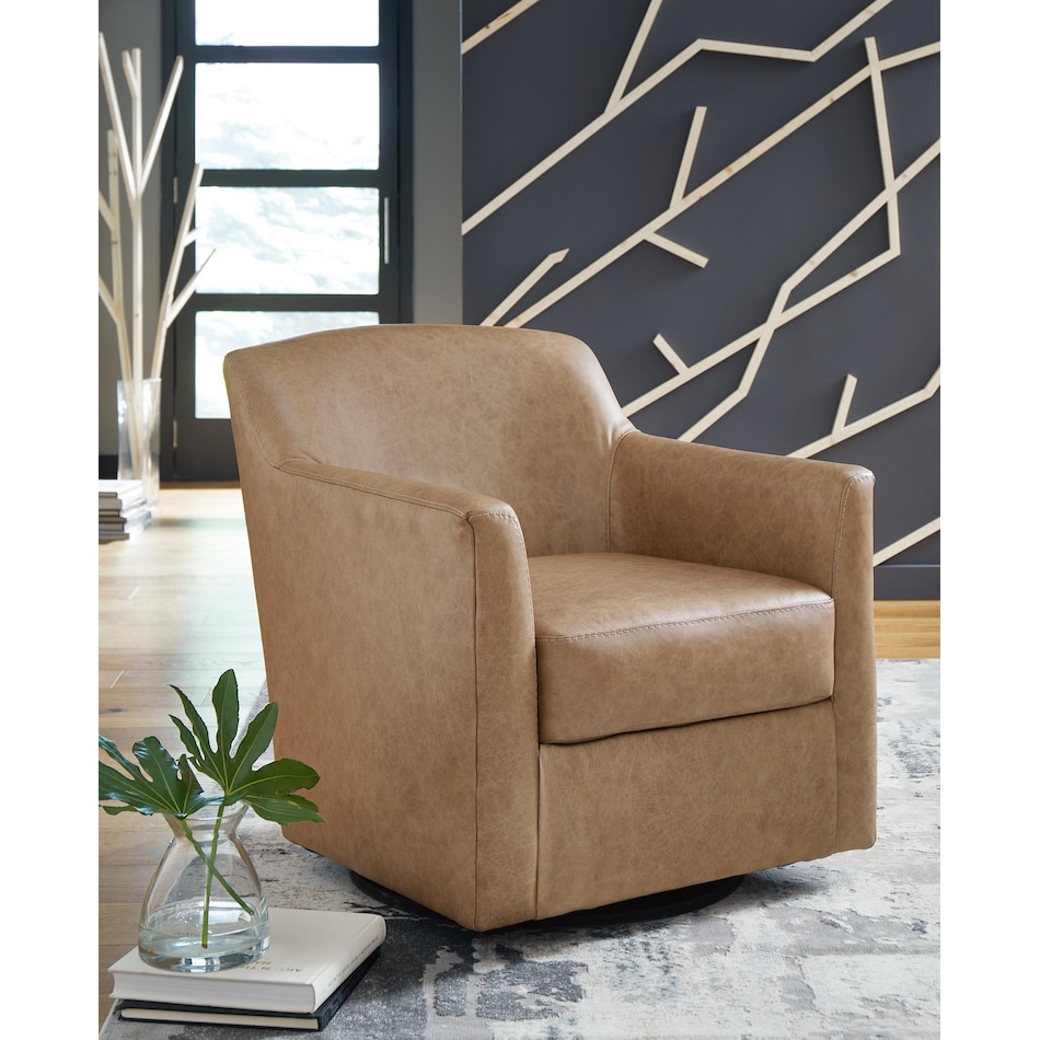 bradney tumbleweed leather accent chair   