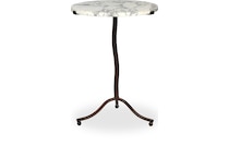brently veined white marble iron antique rust end table   