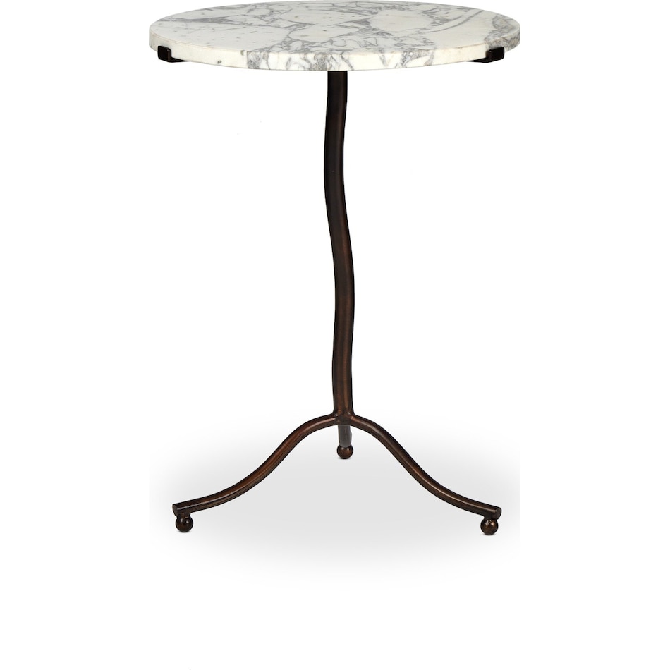 brently veined white marble iron antique rust end table   