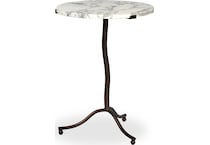 brently veined white marble iron antique rust end table   