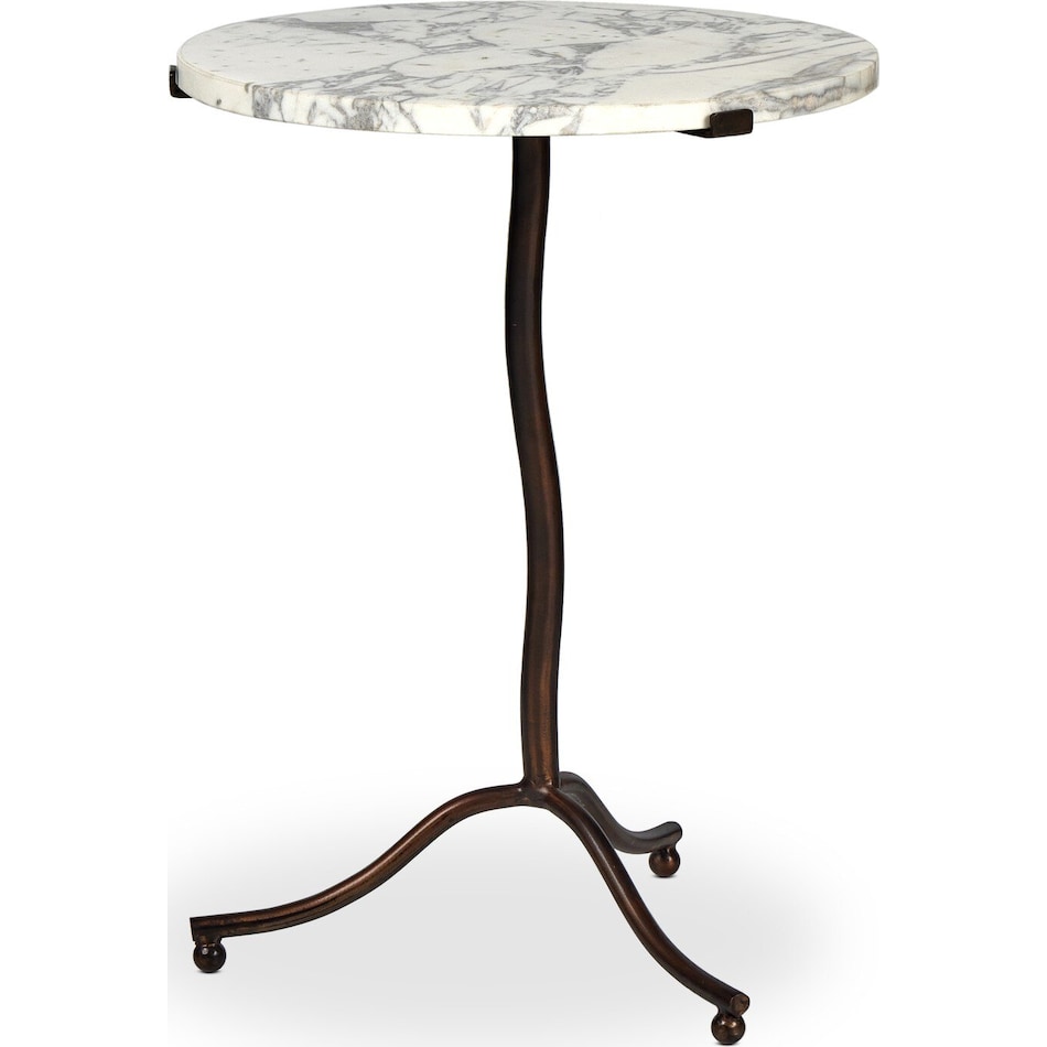 brently veined white marble iron antique rust end table   