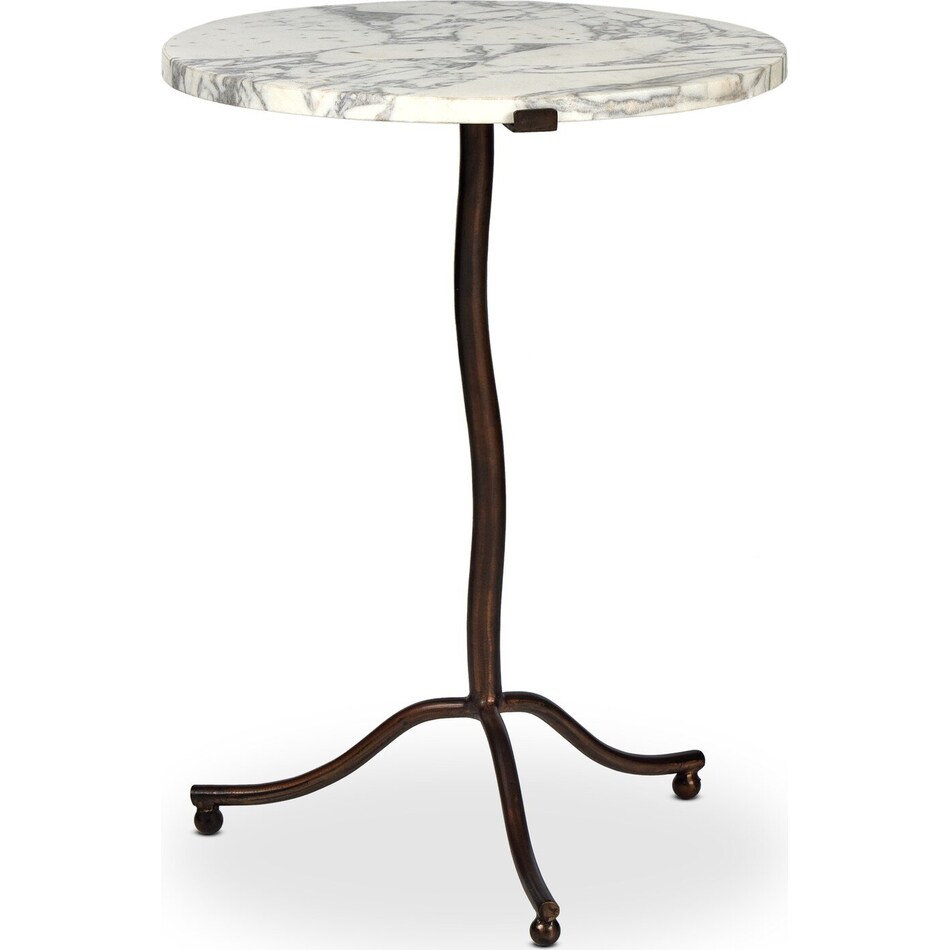 brently veined white marble iron antique rust end table   