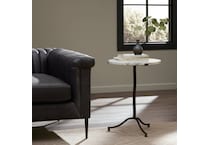 brently veined white marble iron antique rust end table   