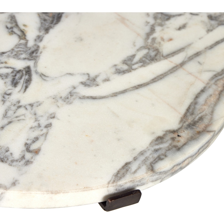 brently veined white marble iron antique rust end table   