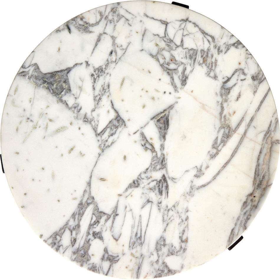brently veined white marble iron antique rust end table   