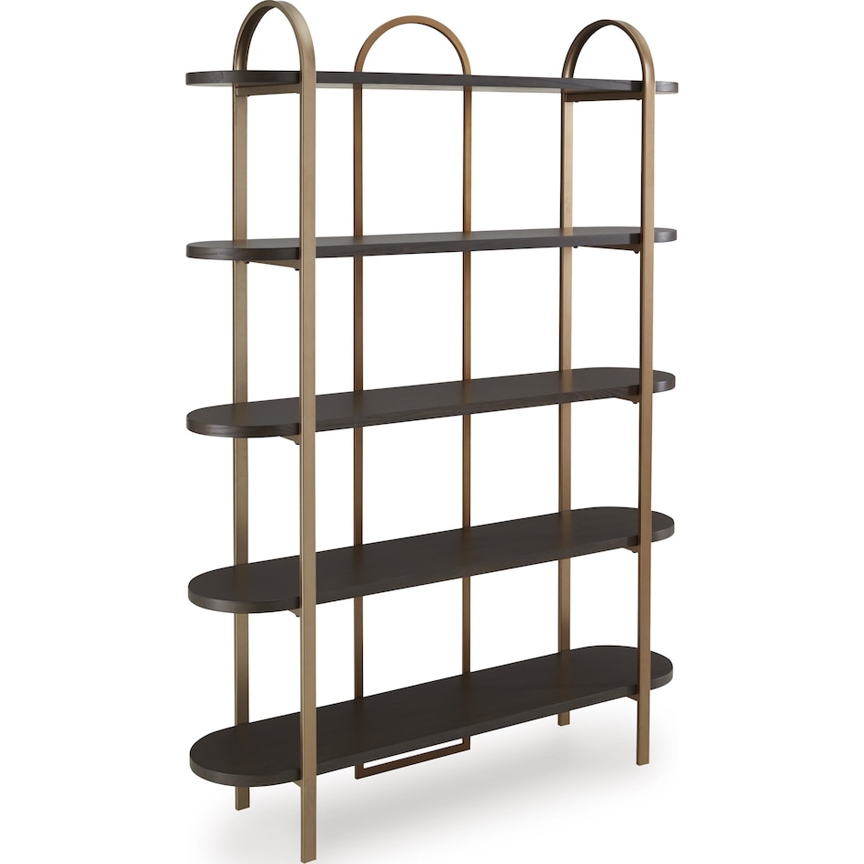 brentmour brown gold accent bookcase   