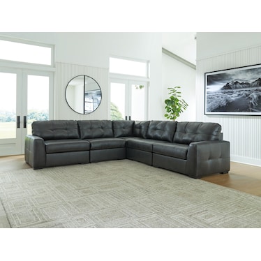 BRINDLEY PIER 5-PC LEATHER SECTIONAL