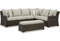 brook ranch brown sectional   