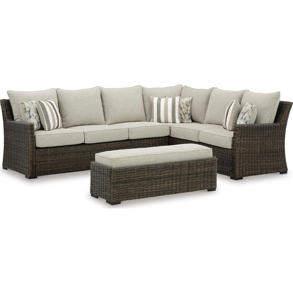 brook ranch brown sectional   