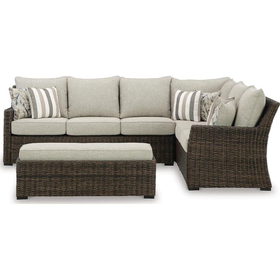 brook ranch brown sectional   
