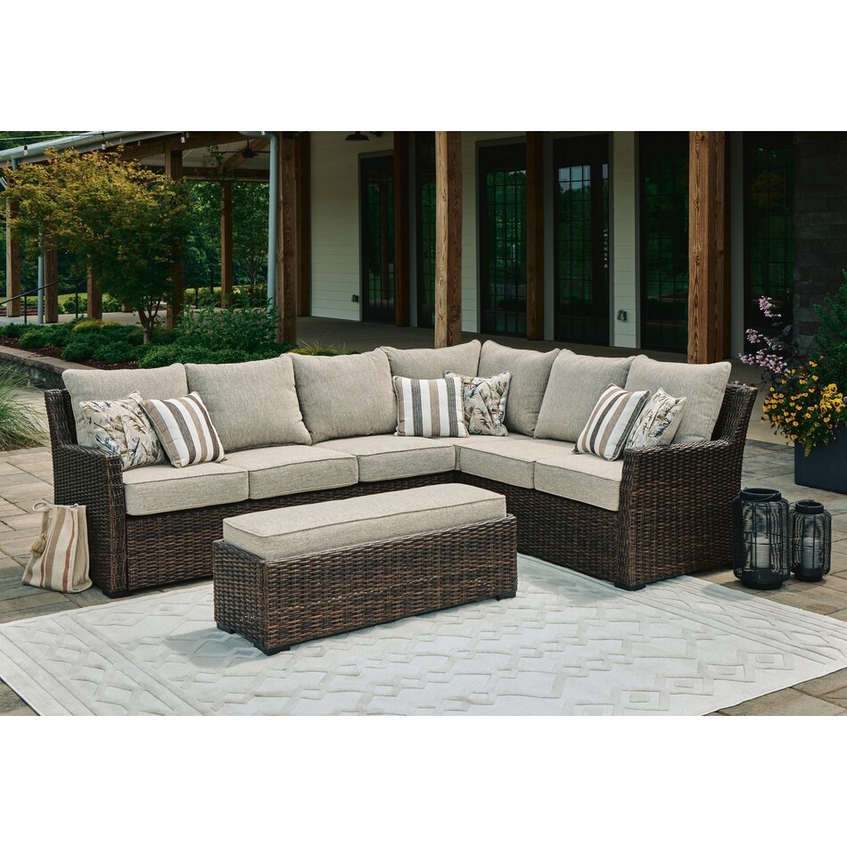 brook ranch brown sectional   