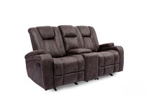 brooklynn brown reclining console loveseat   