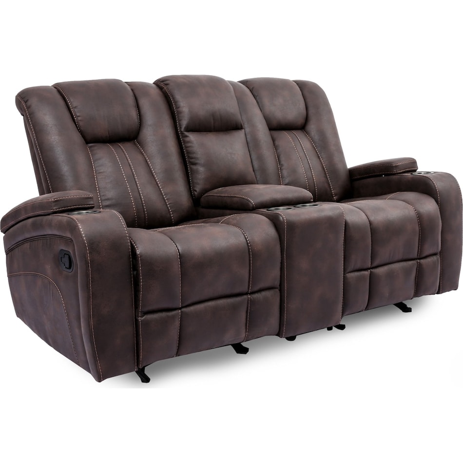 brooklynn brown reclining console loveseat   