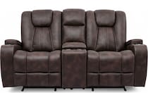 brooklynn brown reclining console loveseat   