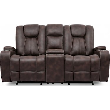 BROOKLYNN RECLINING ROCKER GLIDER CONSOLE LOVESEAT