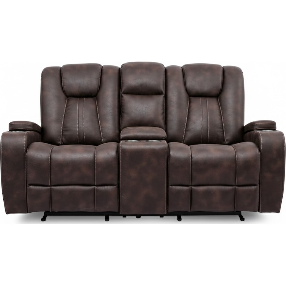 brooklynn brown reclining console loveseat   