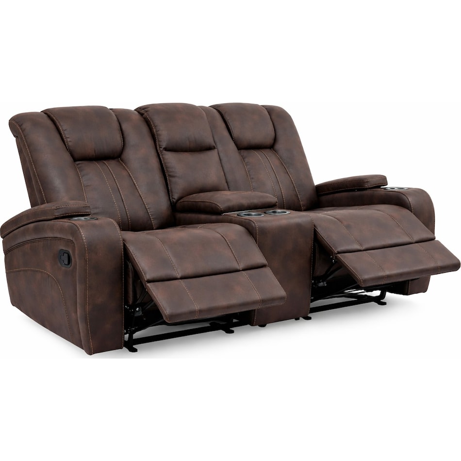 brooklynn brown reclining console loveseat   