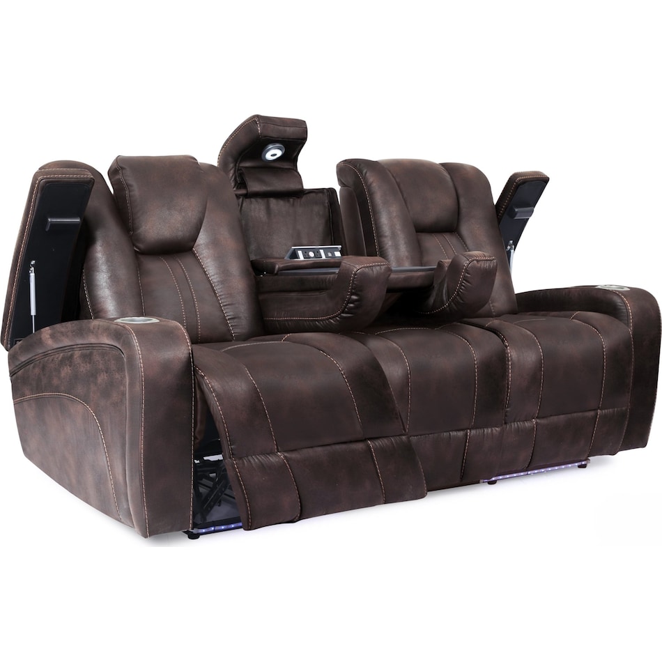 brooklynn brown reclining sofa   