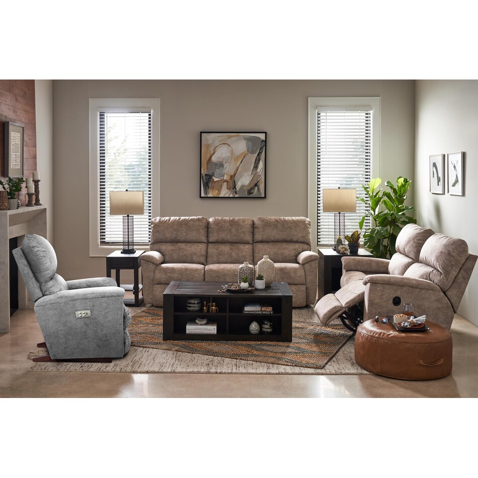 brooks grey power recliner   